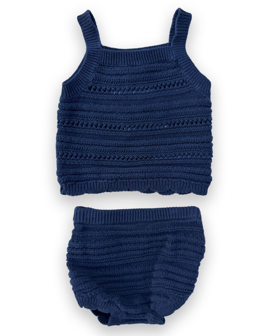 Navy  Baby Gap Crochet 2-Piece Set, 3M