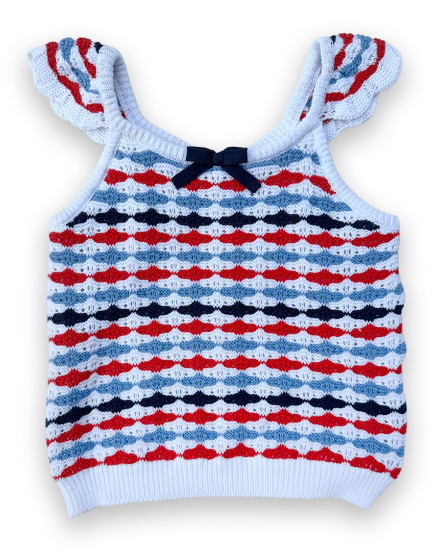 Red, White & Blue Janie and Jack Sweater Top, 6T