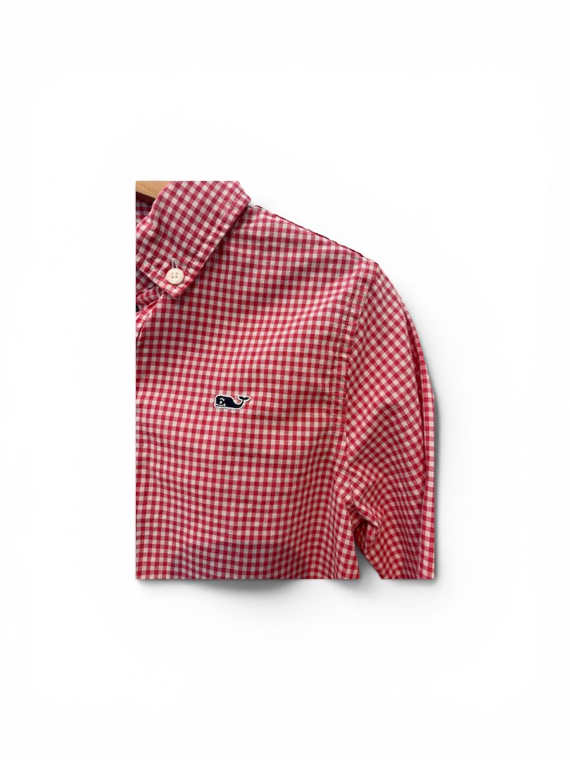 Red Vineyard Vines Gingham Button Down, 4T