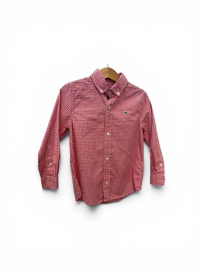 Red Vineyard Vines Gingham Button Down, 4T