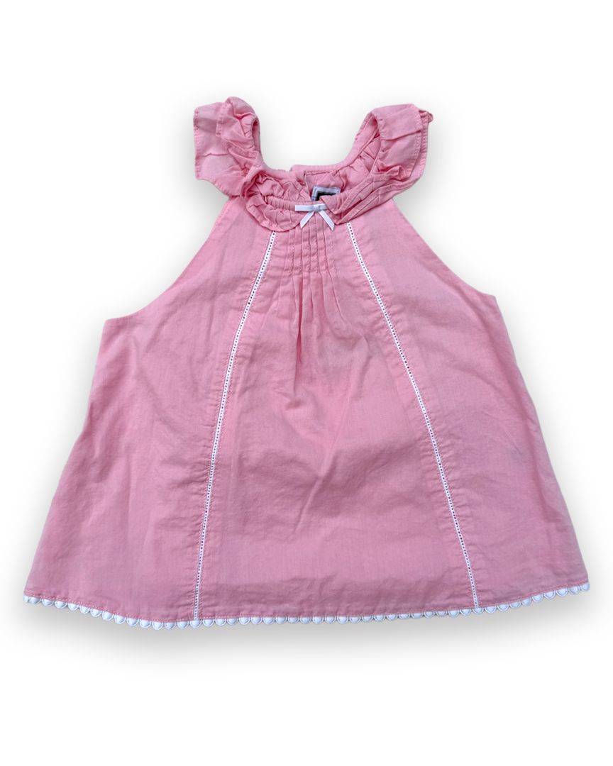 Pink Janie and Jack Ruffle Collar with Bow Tank, 2T