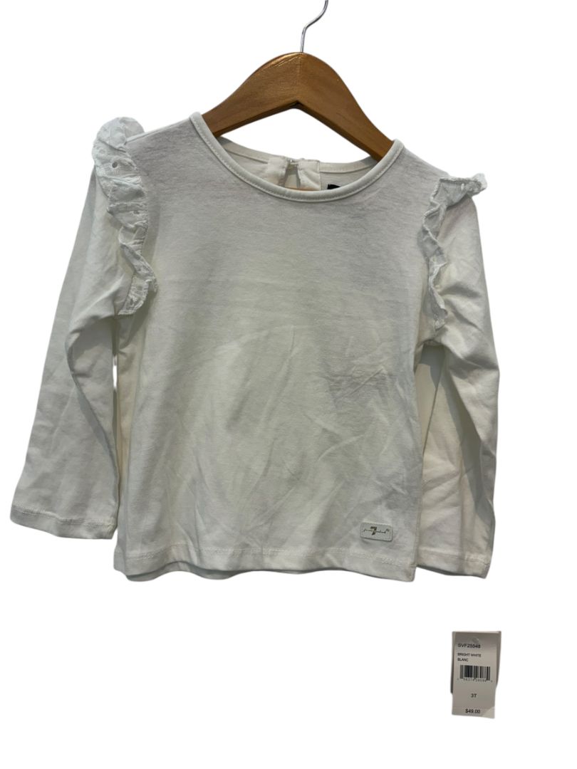 White 7 For All Mankind Eyelet Ruffle Long Sleeve – Size 3T (New with tags)