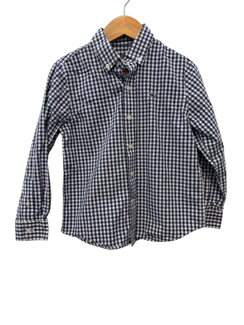 Blue & White Vineyard Vines Gingham Long Sleeve – Size 5T