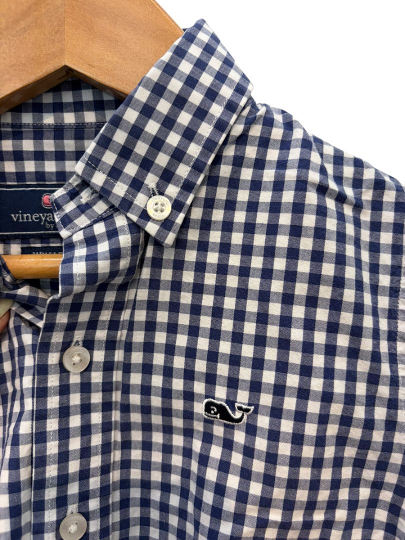 Blue & White Vineyard Vines Gingham Long Sleeve – Size 5T