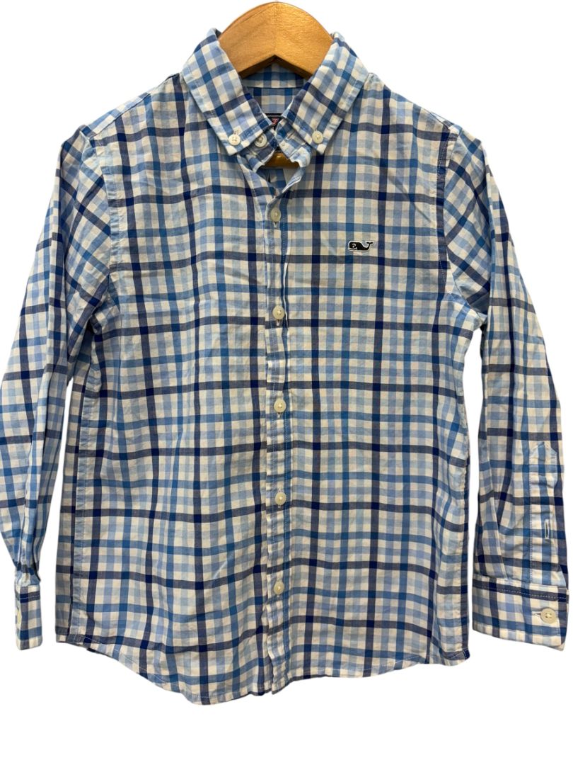 Blue & White Vineyard Vines Plaid Button-Down – Size 5T