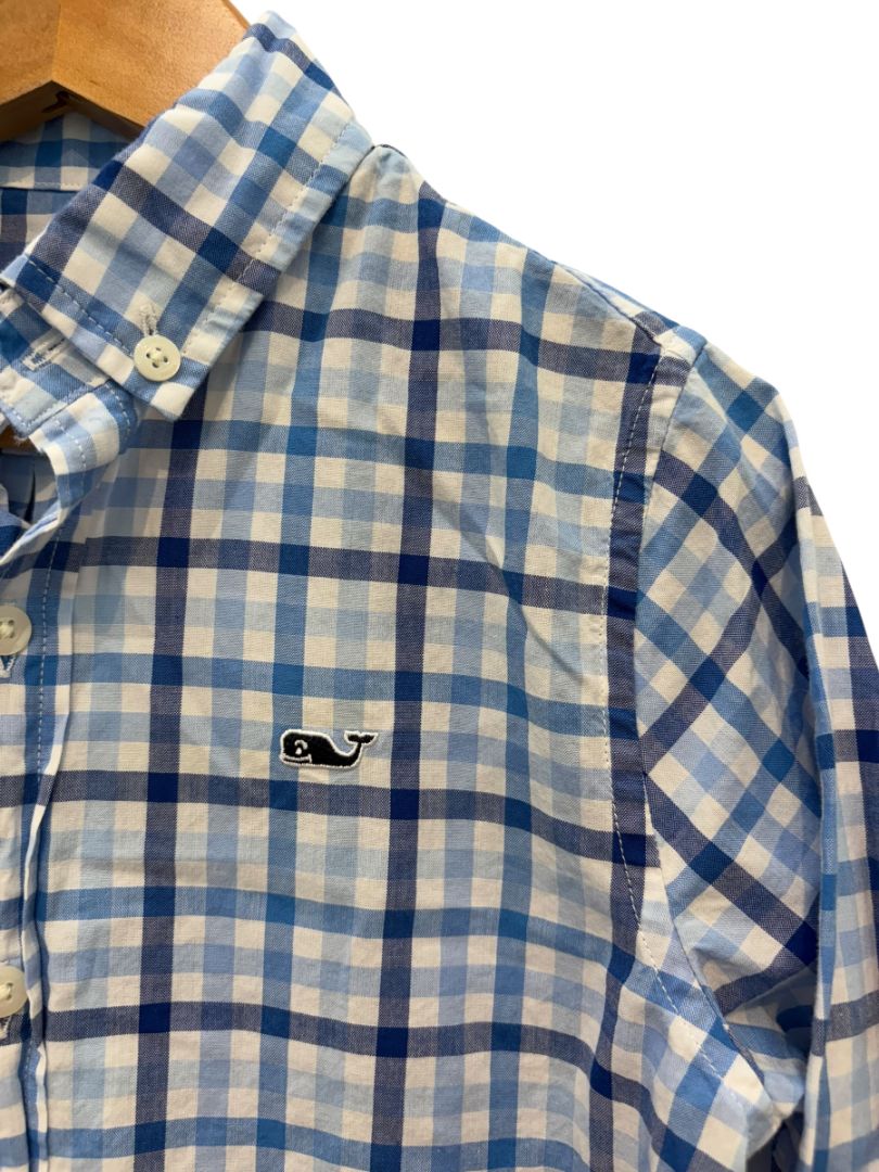 Blue & White Vineyard Vines Plaid Button-Down – Size 5T