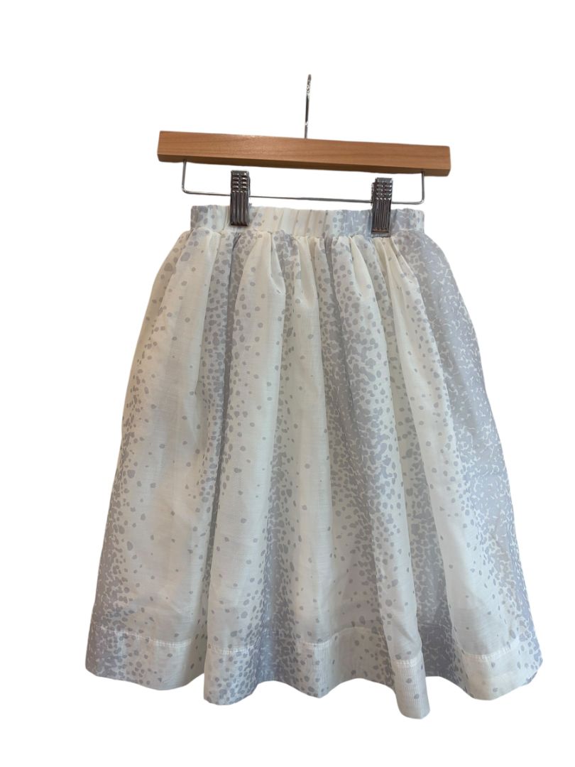 White/Gray Omami Mini Oversized Skirt, 6T