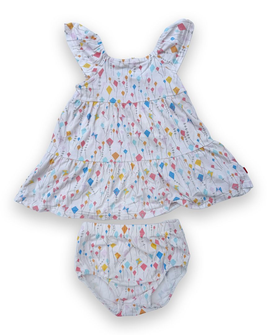 Pink Magnetic Me Kite Dress/Bloomer Set, 9M