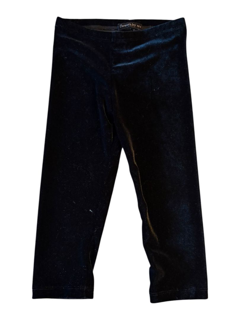 Black Flowers by Zoe Velour Leggings, 4T