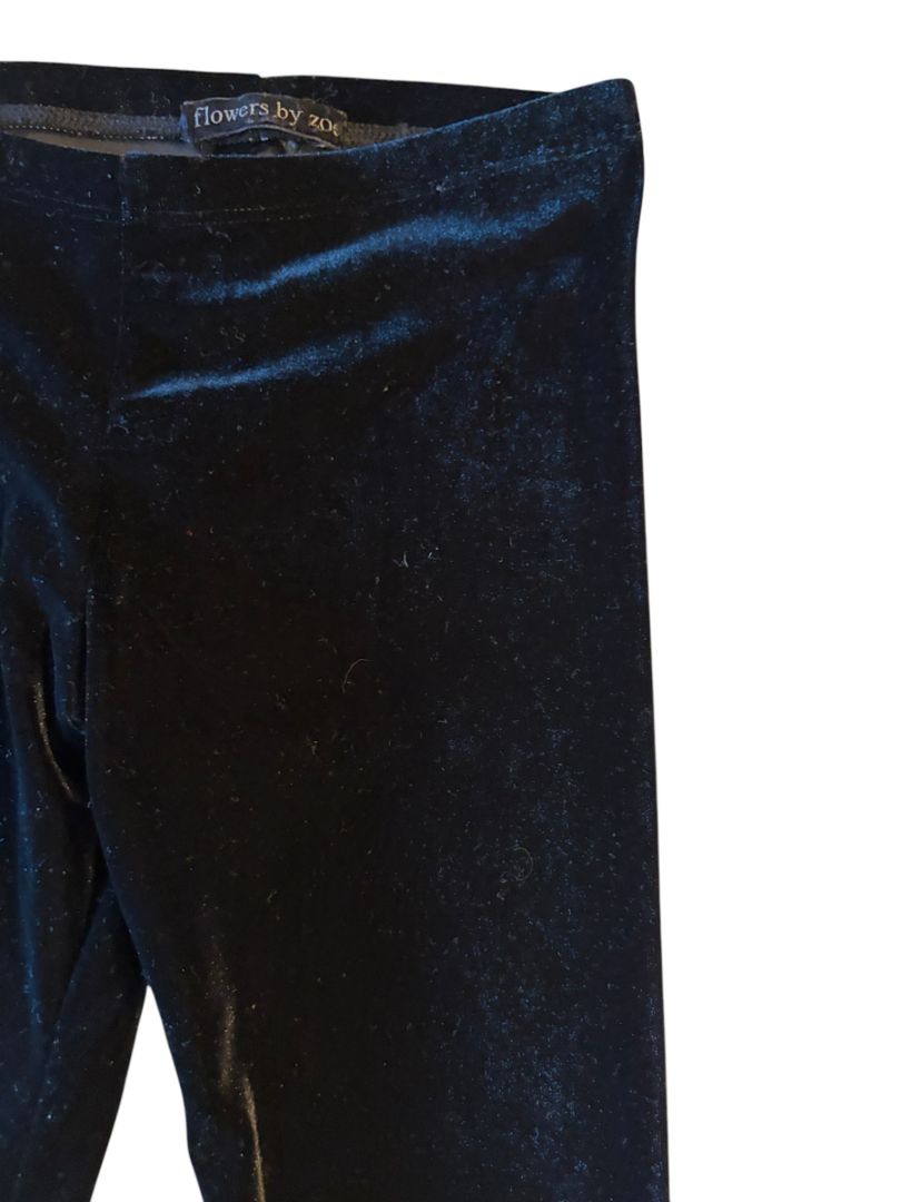 Black Flowers by Zoe Velour Leggings, 4T