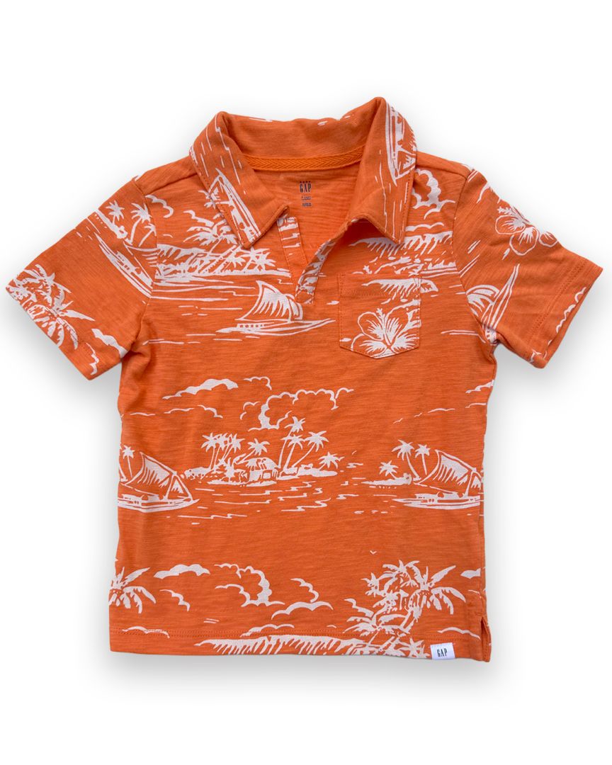 Orange Baby Gap Hawaiian Polo, 3T (Brand New with Tags)