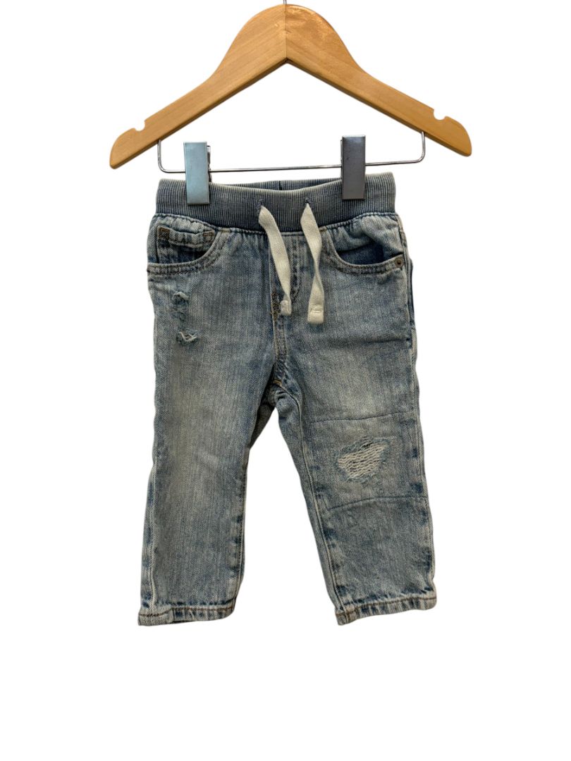 Acid Wash Distressed Baby Gap Drawstring Jeans, 12-18M