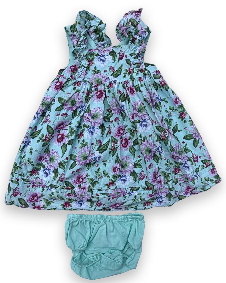 Teal Janie and Jack Floral Dress, 18M