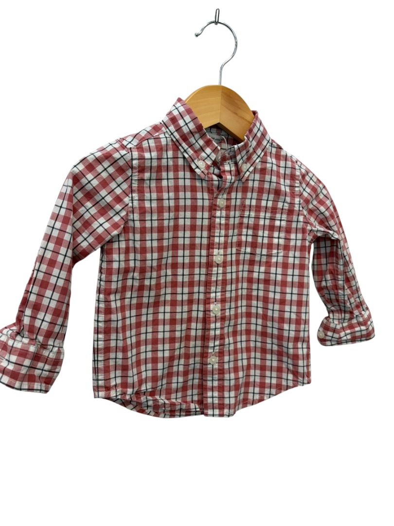Red/White Janie and Jack Plaid Button Down, 12-18M