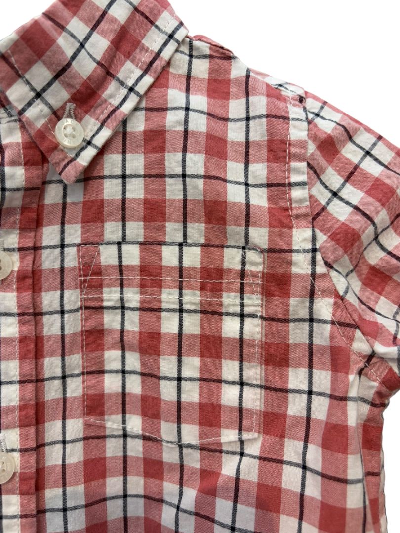 Red/White Janie and Jack Plaid Button Down, 12-18M