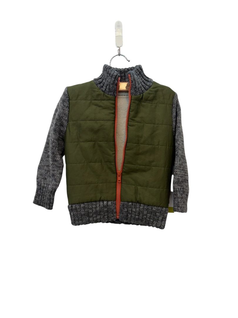 Green/Gray Cohesive & Co Zip-Up Sweater, 18M (Brand New with Tags)
