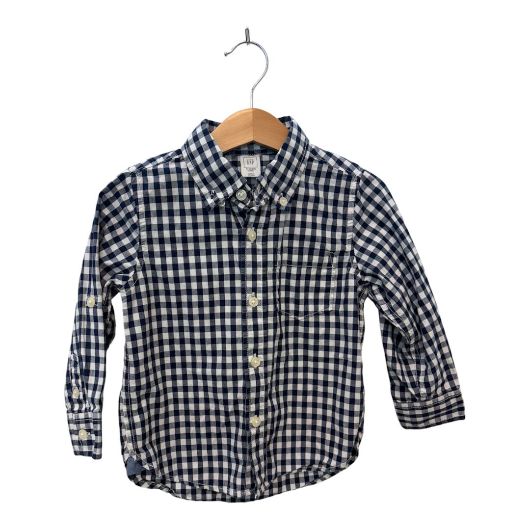 Navy/White Baby Gap Gingham Button Down, 3T