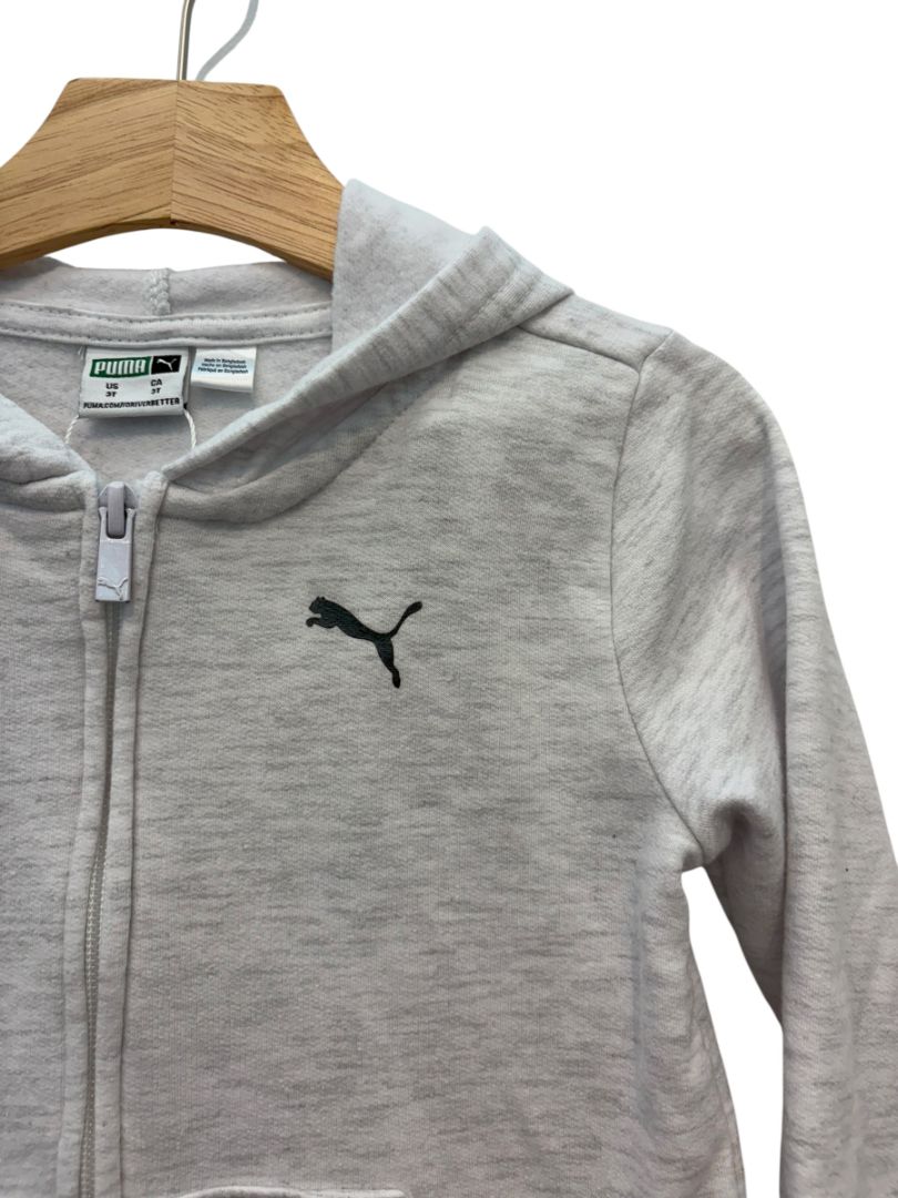 Gray Puma Zip-Up Hoodie – Size 3T