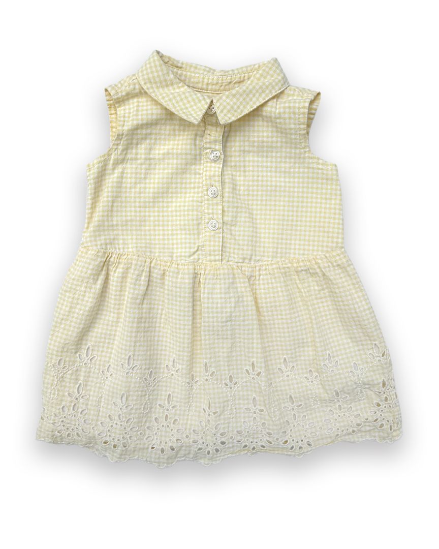 Yellow Baby Gap Gingham Collared Dress, 18M
