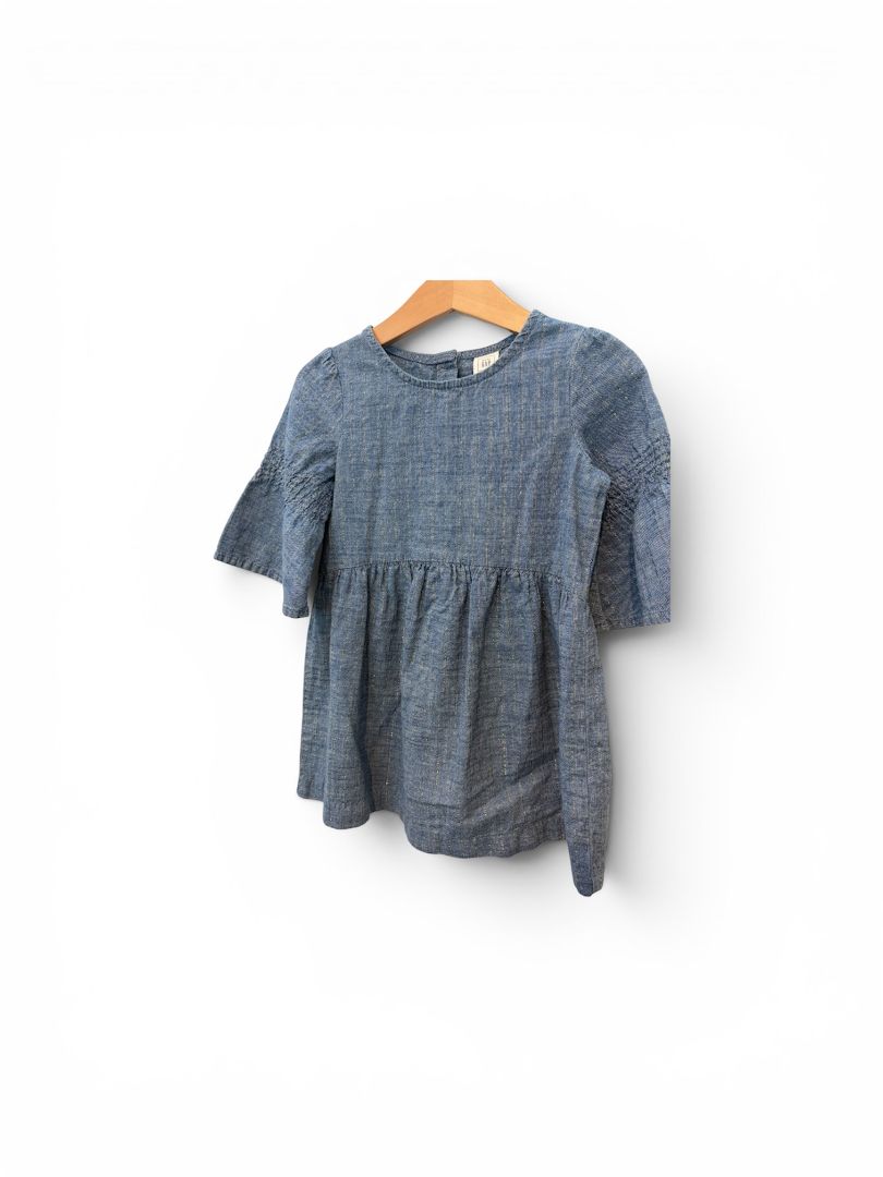 Blue/Gold Baby Gap Striped Chambray Dress, 3T