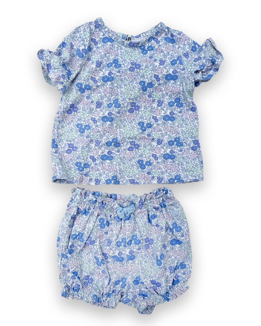 Blue/Pink Baby Gap Floral Set, 24M