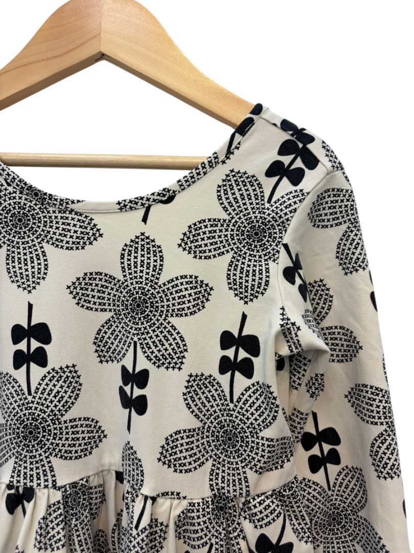 Ivory & Black Hanna Andersson Floral Twirl Dress – Size 8Y