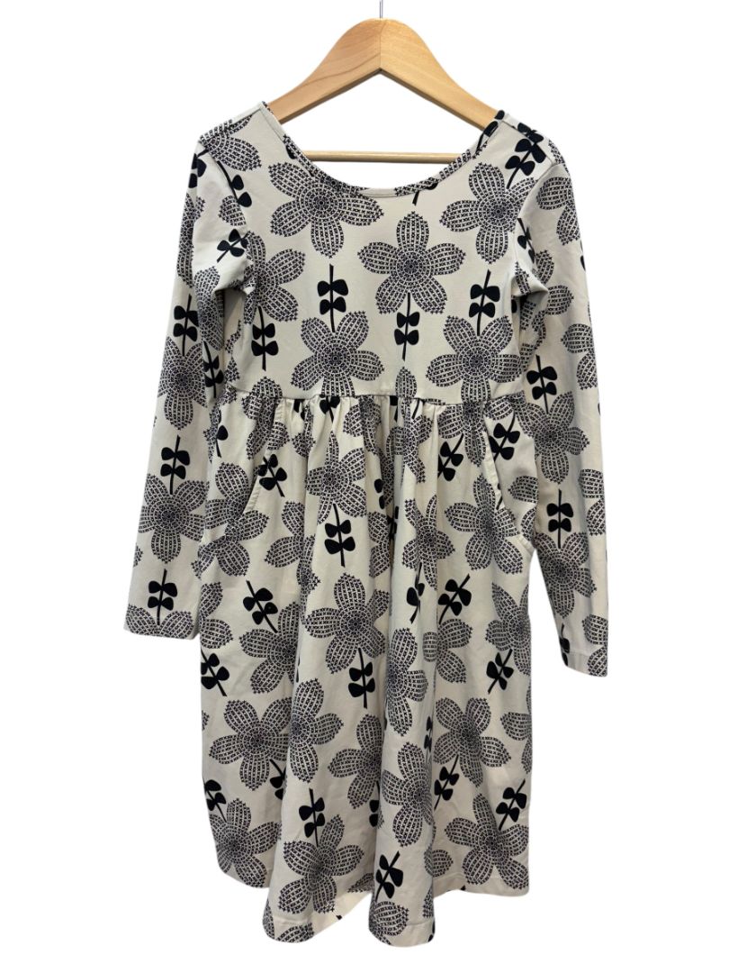 Ivory & Black Hanna Andersson Floral Twirl Dress – Size 8Y