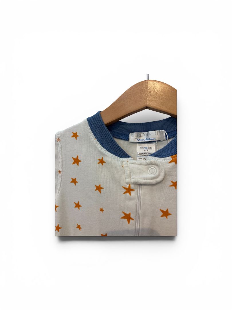 White/Blue/Orange Serena Lilly x Hanna Andersson Star Zippy, 3T