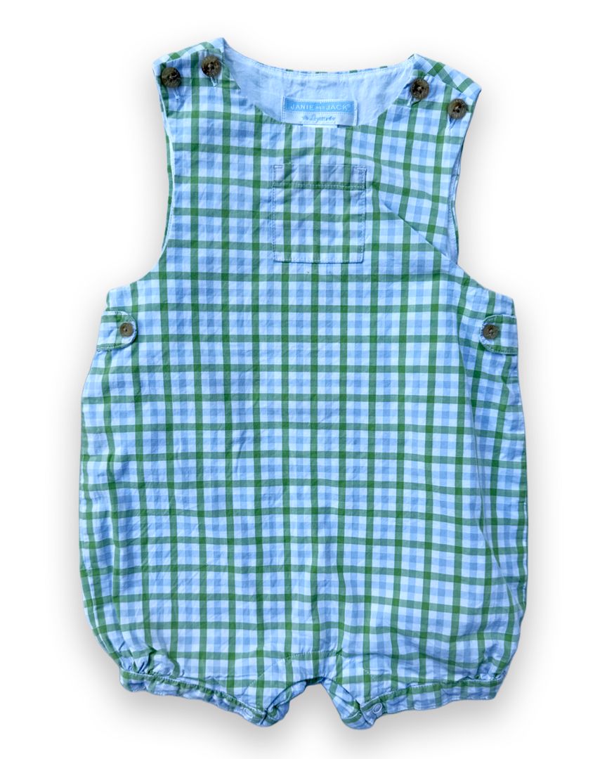 Blue/Green Janie and Jack Gingham One-Piece, 12M