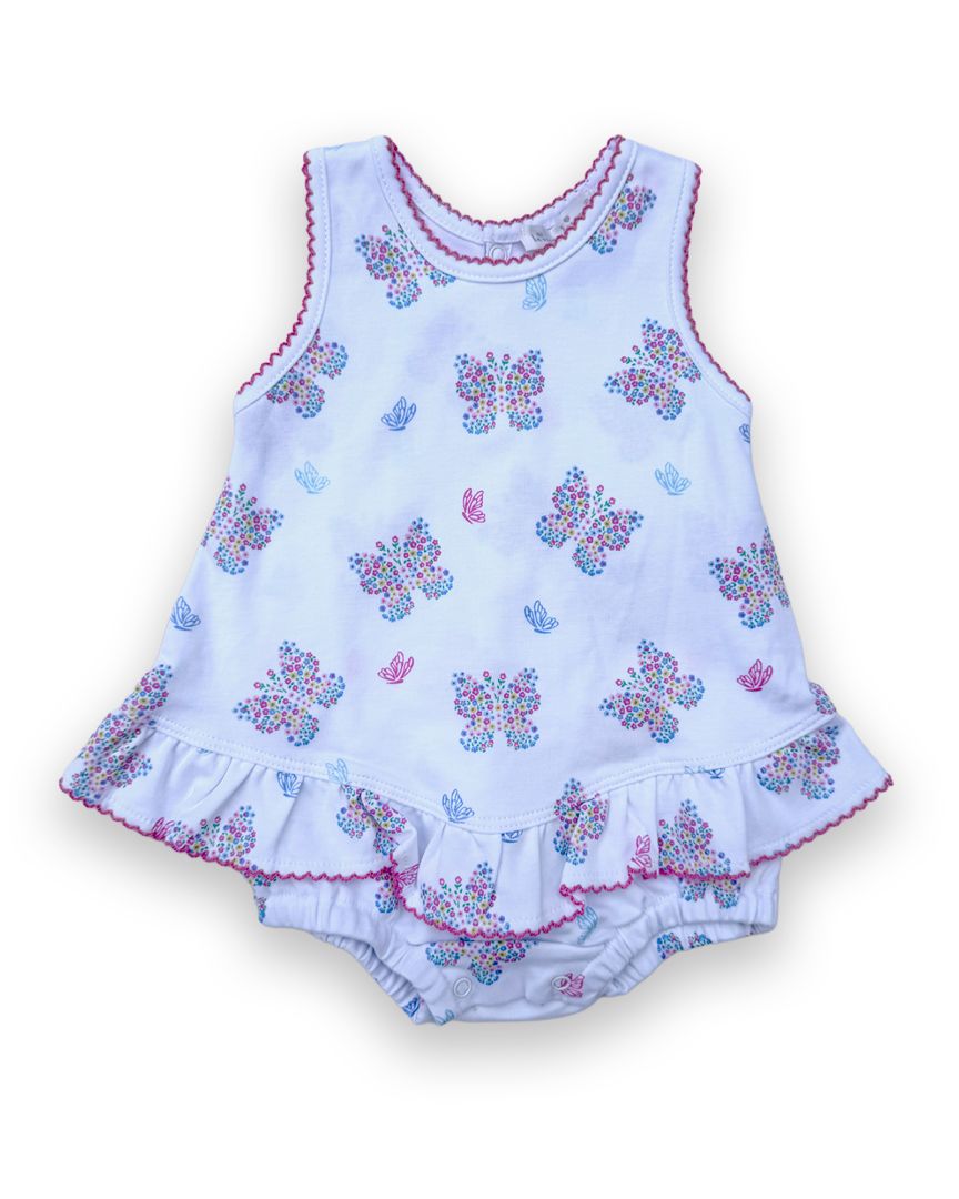 White/Multi Kissy Kissy Butterfly Bodysuit, 6M (Brand New with Tags)