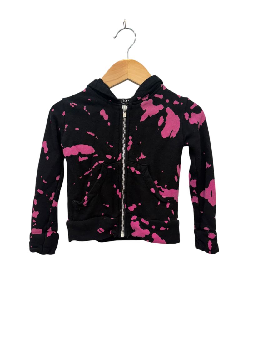 Black & Pink Flowers by Zoe Splatter Hoodie – Size 12M