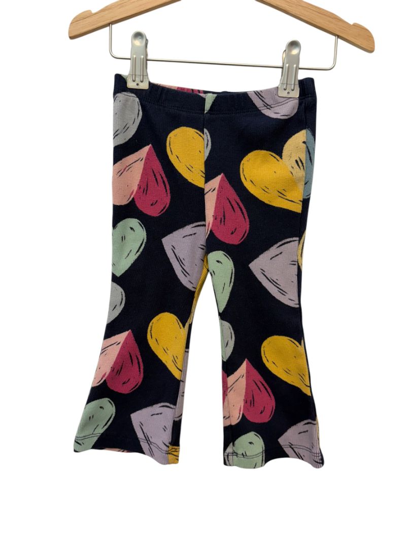 Navy Baby Gap Ribbed Heart Flared Leggings – Size 12–18M