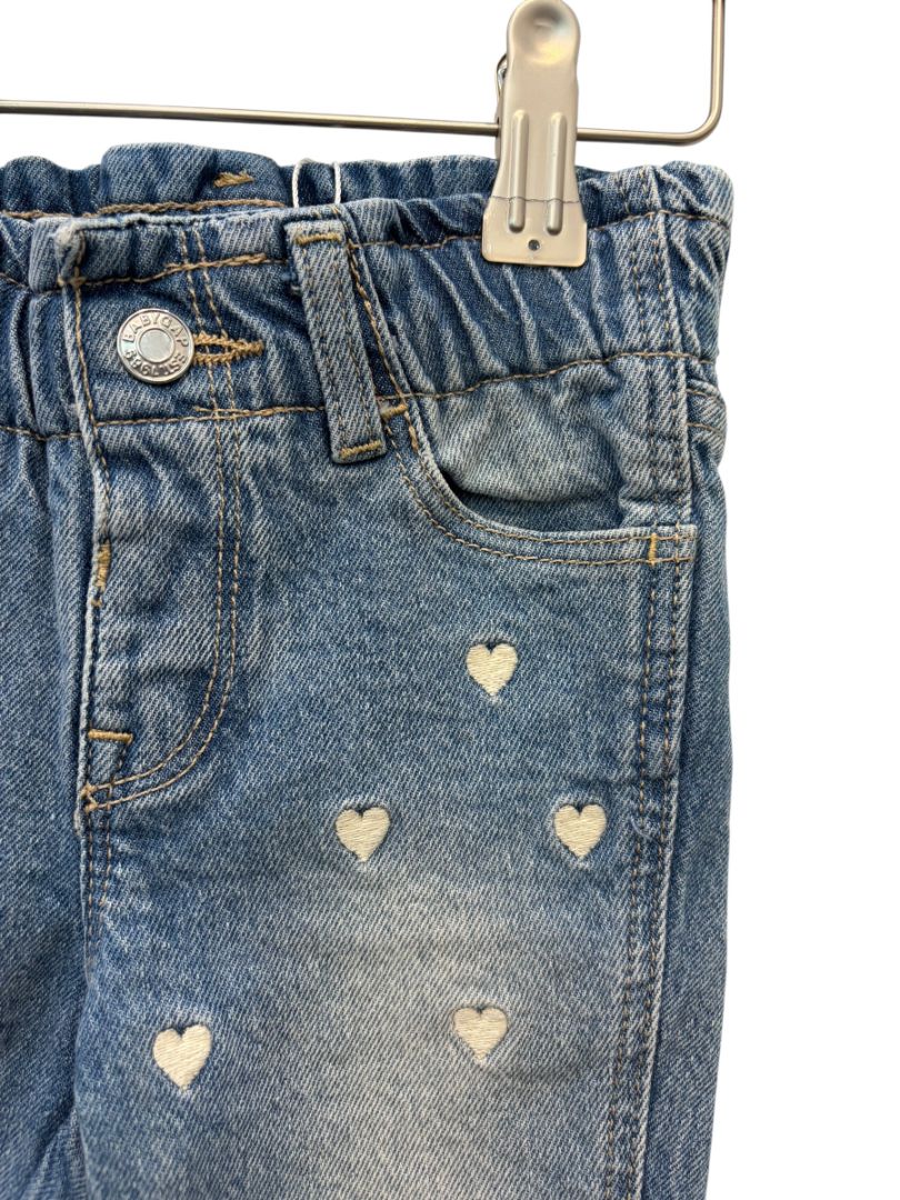 Blue & White Baby Gap Embroidered Heart Jeans – Size 6–12M