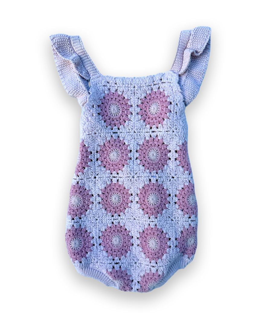 Pink Zara Crochet Romper, 18M
