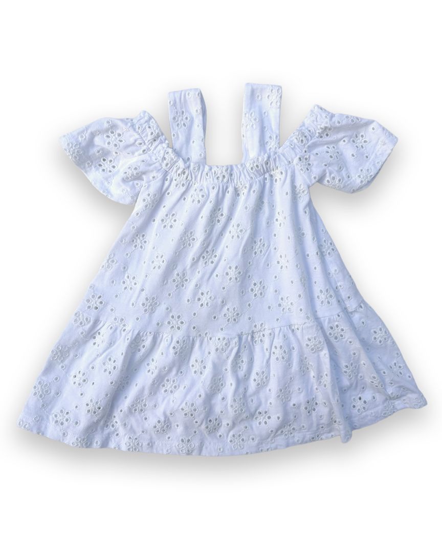 White Zara Eyelet Dress, 18M