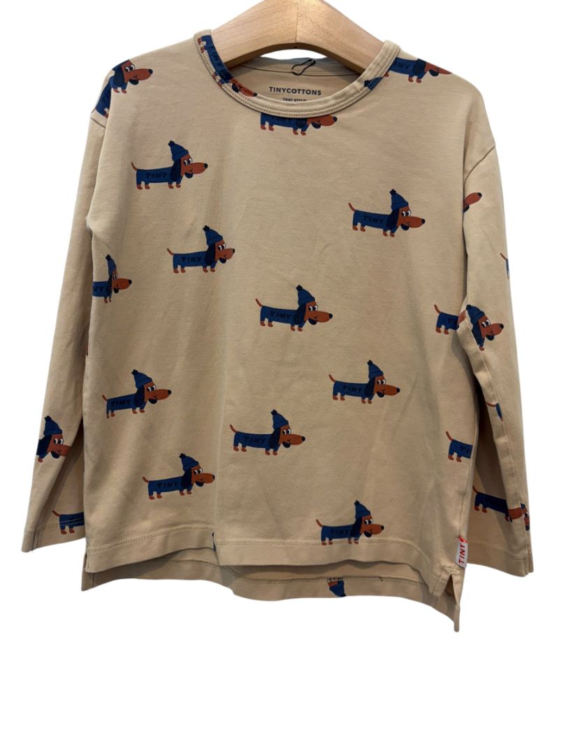 Beige Tinycottons Dog Long Sleeve Shirt – Size 6T