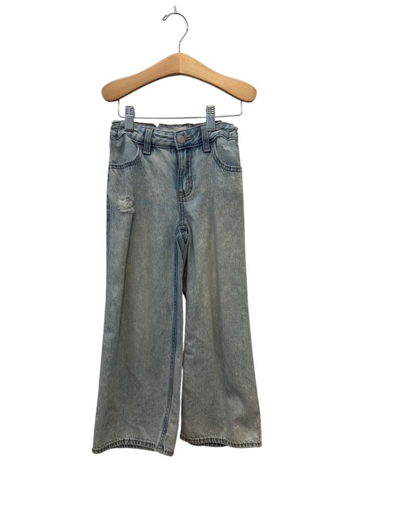 Light Wash Abercrombie Kids Wide Leg Jeans, 7-8Y