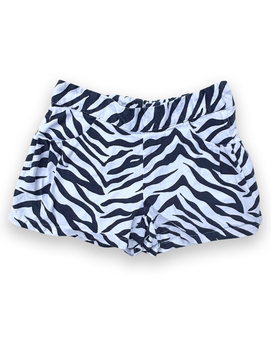 White/Blue Janie and Jack Zebra Shorts, 5T