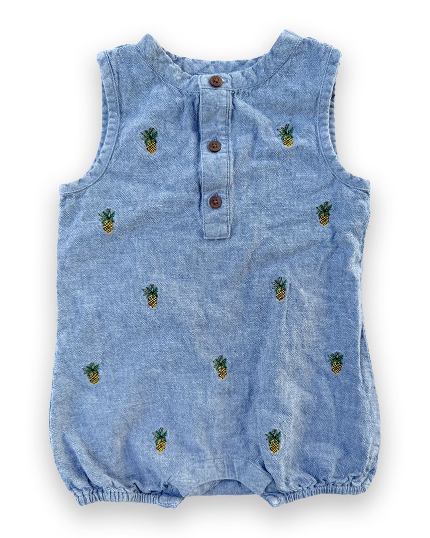 Blue Janie and Jack Pineapple Romper, 18M