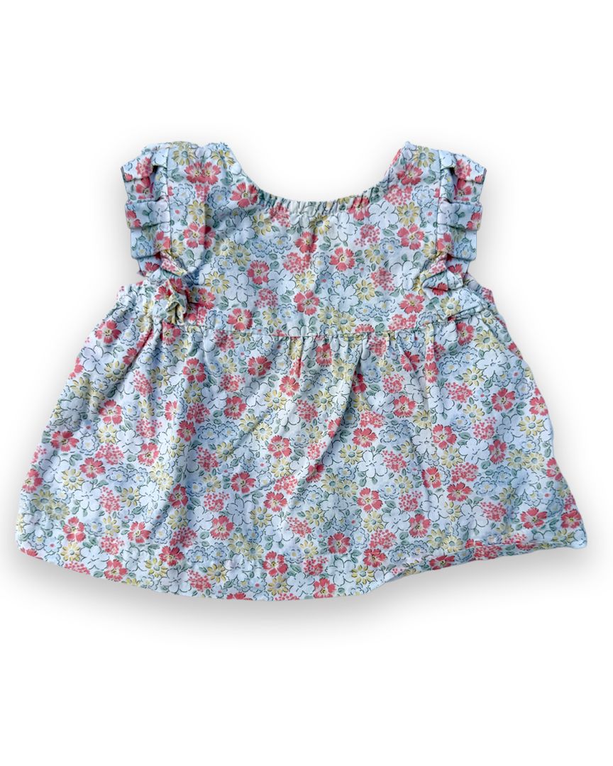 Pink/White Baby Gap Floral Blouse, 12M