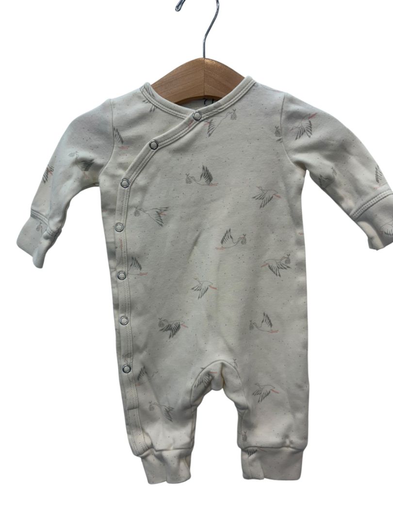White Pehr Bird One-Piece – Size 0–3M