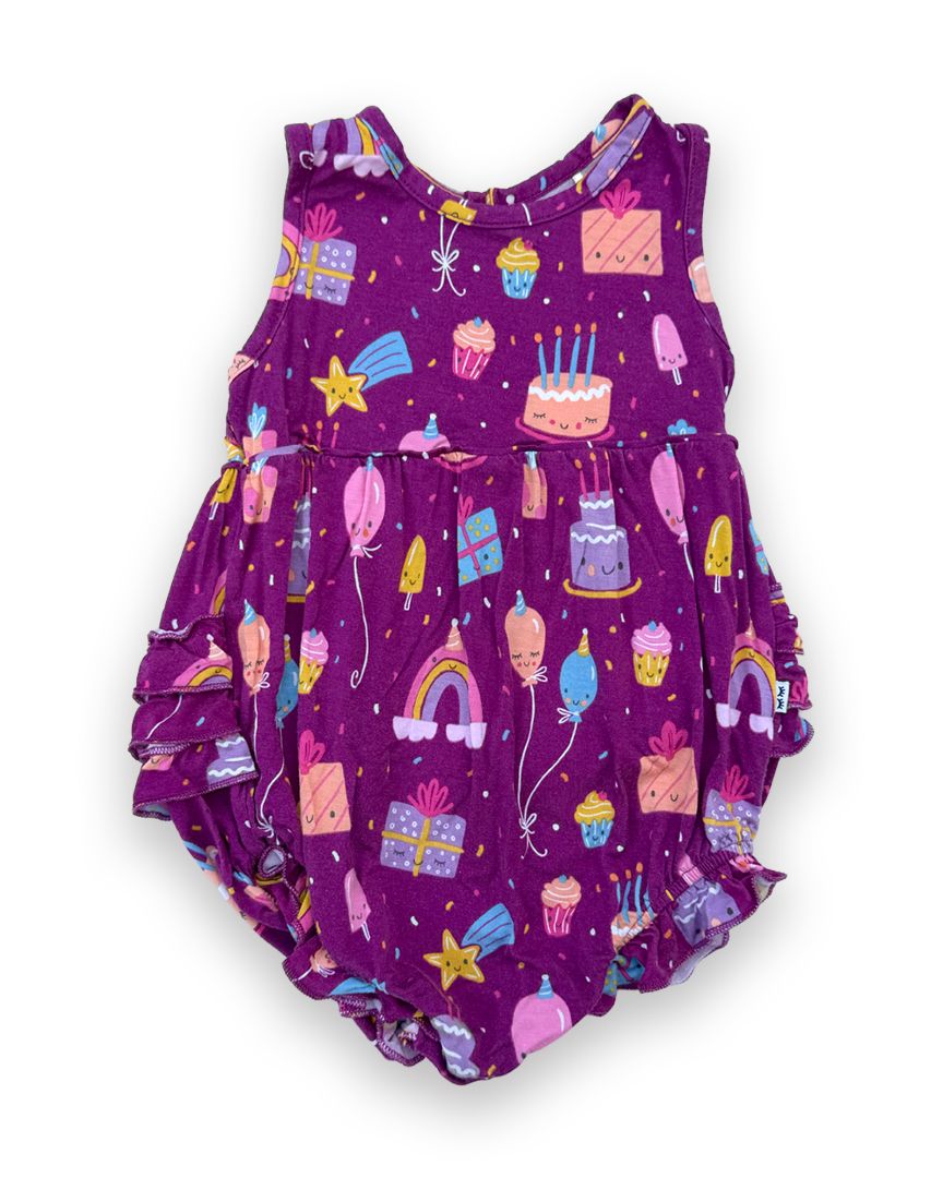 Purple Little Sleepies Bday Play Outfit, 12-18M