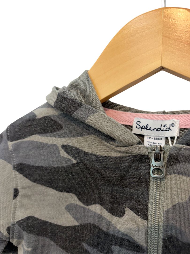 Green Splendid Camo Flounce Hoodie – Size 12–18M
