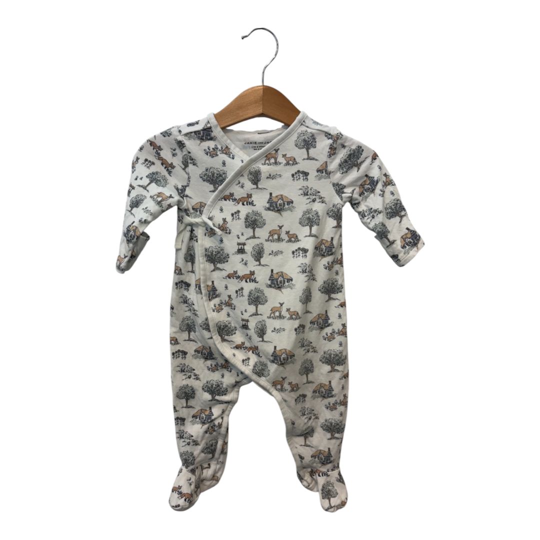 White Janie and Jack Forrest One Piece, 3-6M