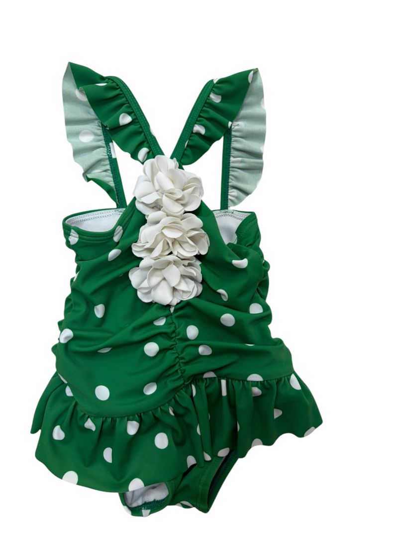Green Janie and Jack Polka Dot Bathing Suit, 6-12M