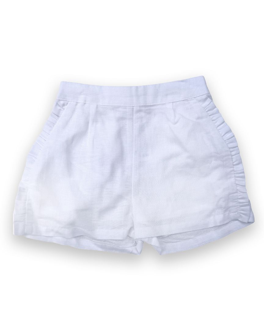 White Mayoral Linen Ruffle Shorts, 12M (Brand New with Tags)