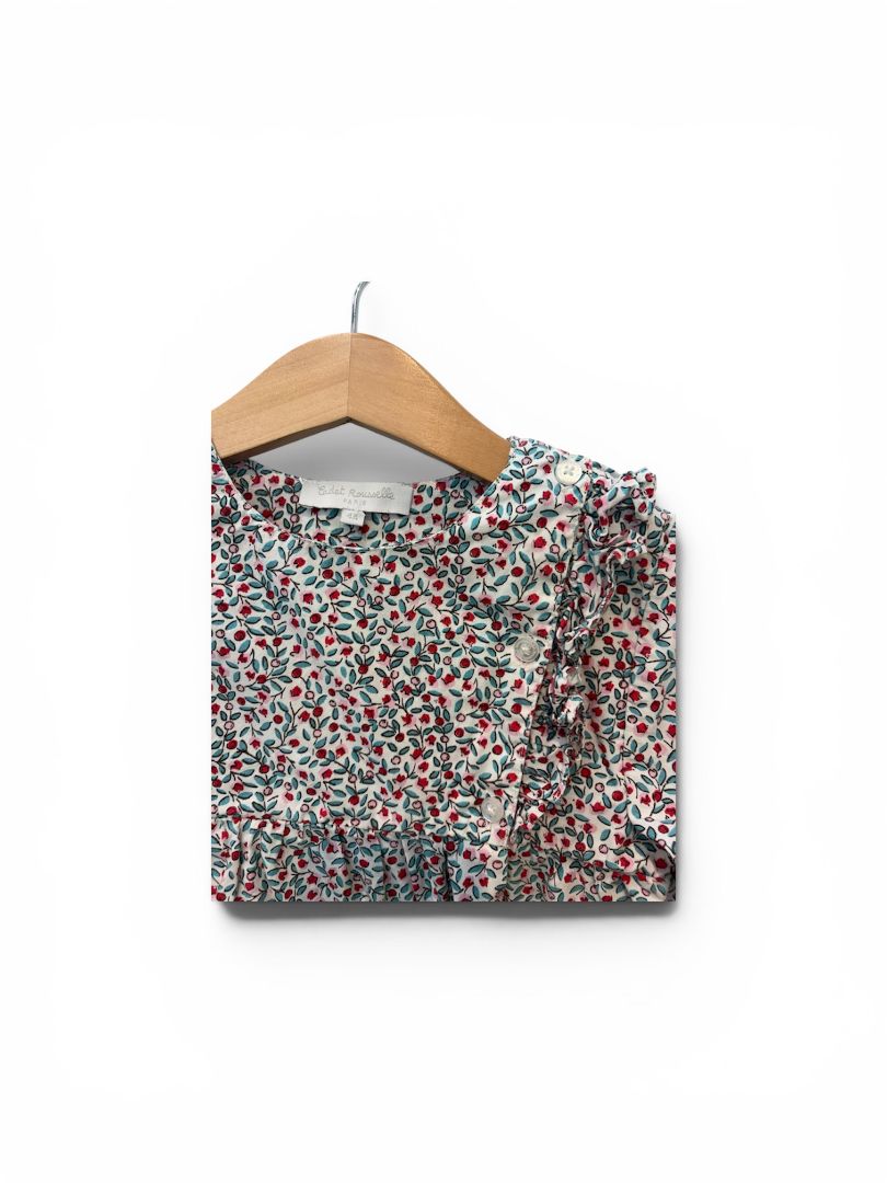 White/Red/Pink/Turquoise Cadet Rouselle Floral Dress, 4T
