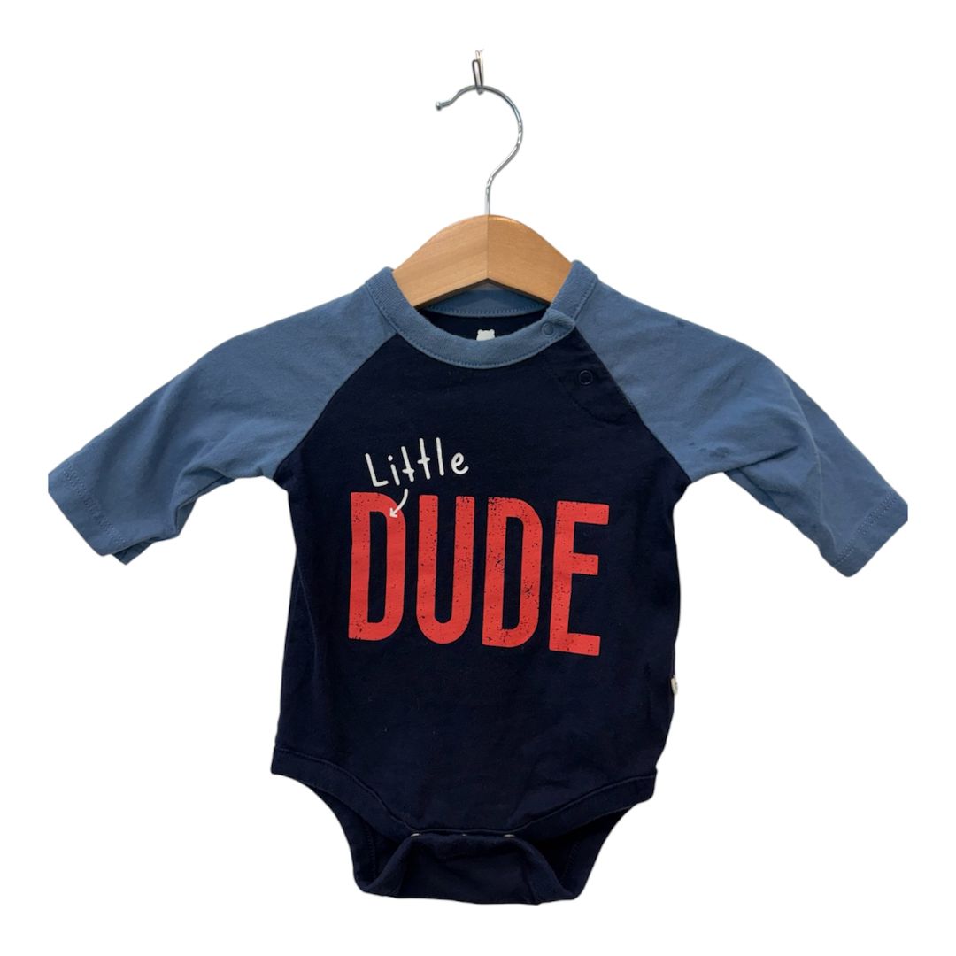 Blue/Navy Baby Gap Little Dude Onesie, 0-3M