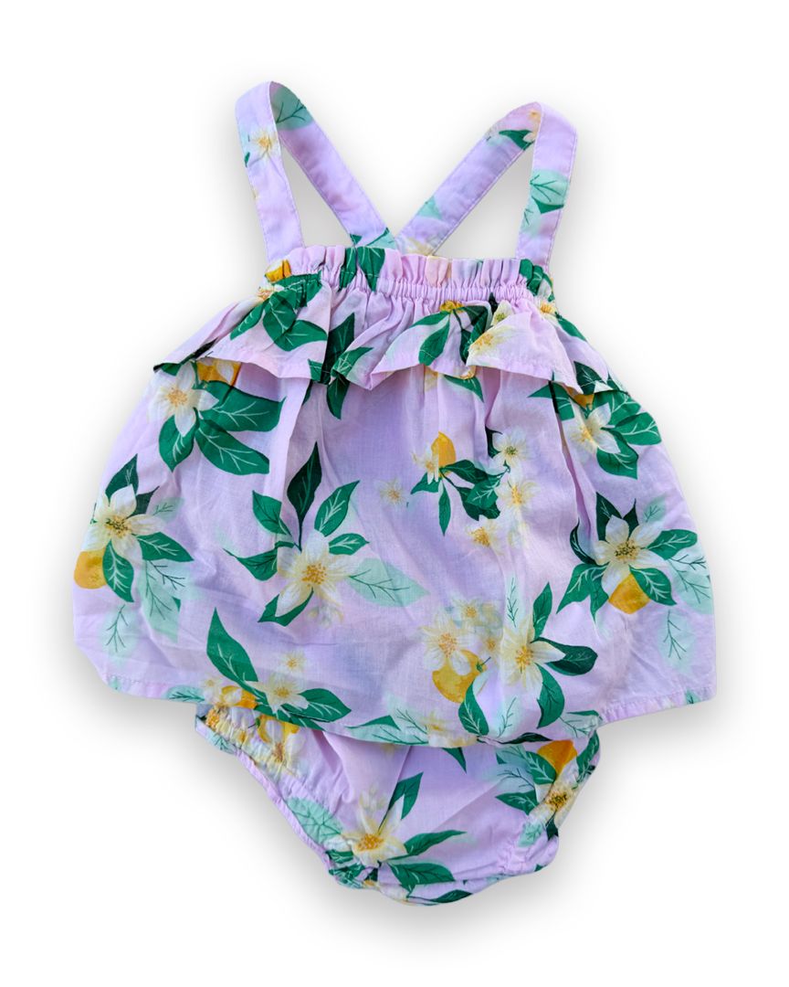 Pink/Green Old Navy Floral Set, 6-12M (Brand New with Tags)