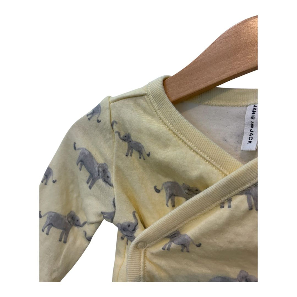Yellow Janie and Jack Elephant Bodysuit and Pant Set, 3-6M